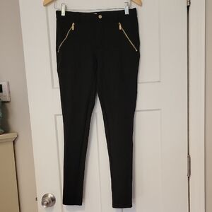 Black Women's Pants with Gold Accents